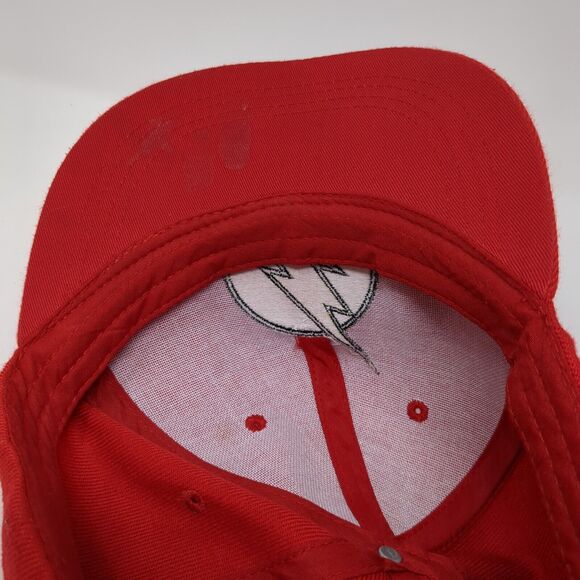 The Flash Snapback Hat Red One Size Adjustable Embroidered 6 Panel Six Flags - Picture 7 of 8